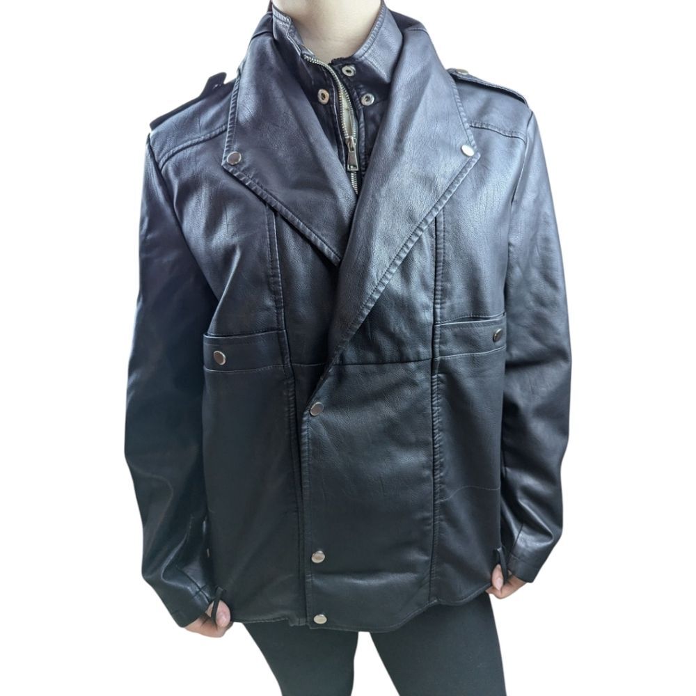 PrettyLittleThing Faux Leather Moto Jacket In Black Size 8